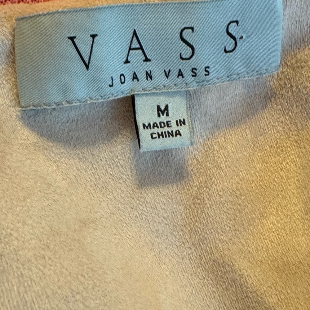Joan Vass Women’s Medium Longer Length Trench Style Vest Ultra Suede Khaki Tan - Picture 8 of 9